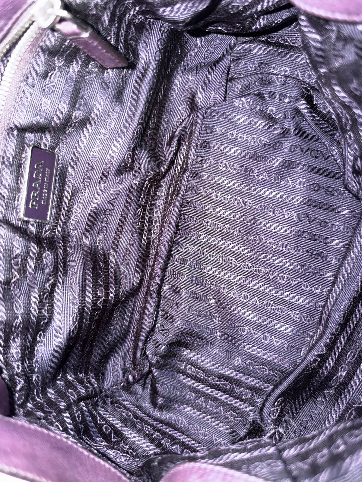 Prada Purple Ombre Nylon & Leather Shoulder Bag