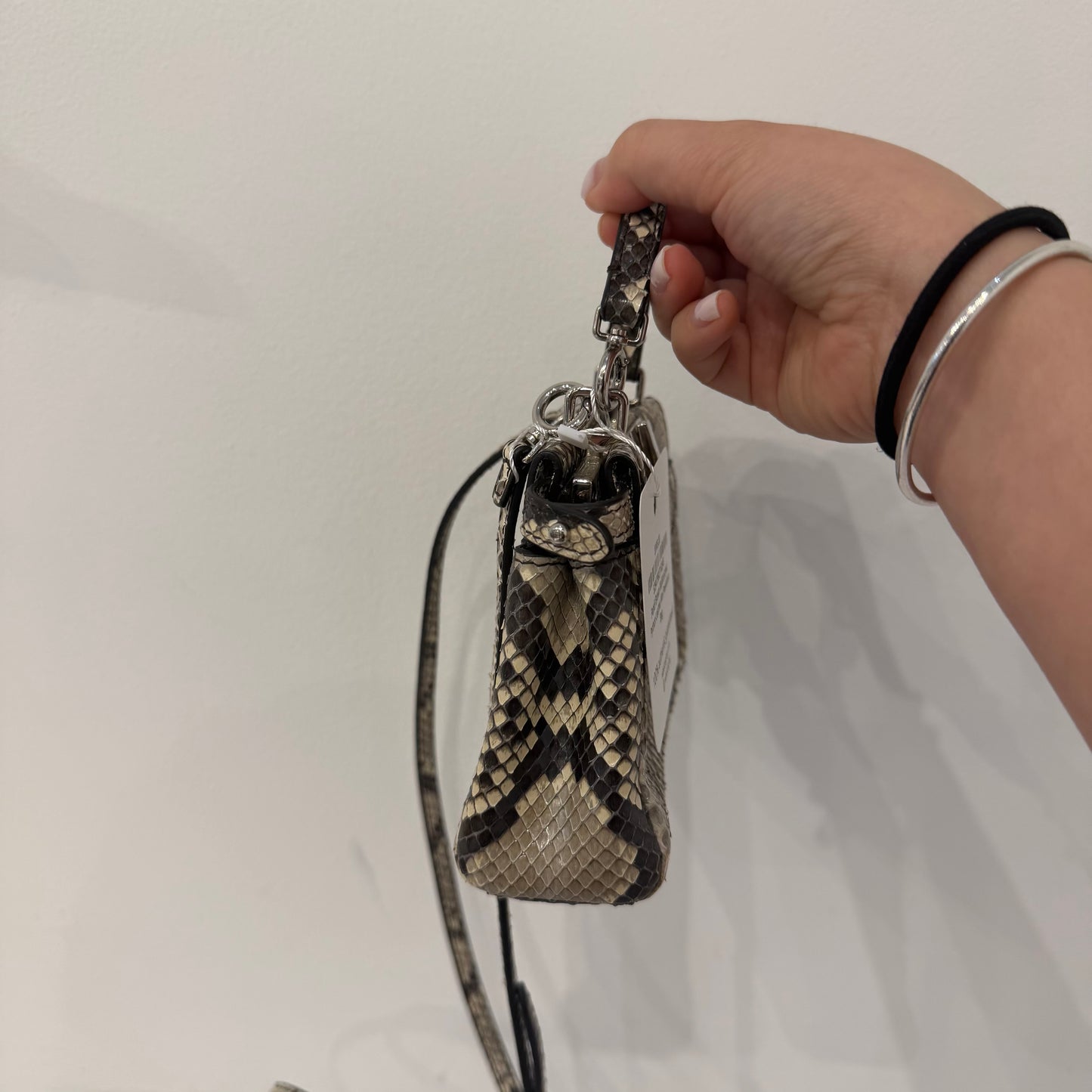 Fendi Brown Multicolored Python Leather Mini Peekaboo Bag