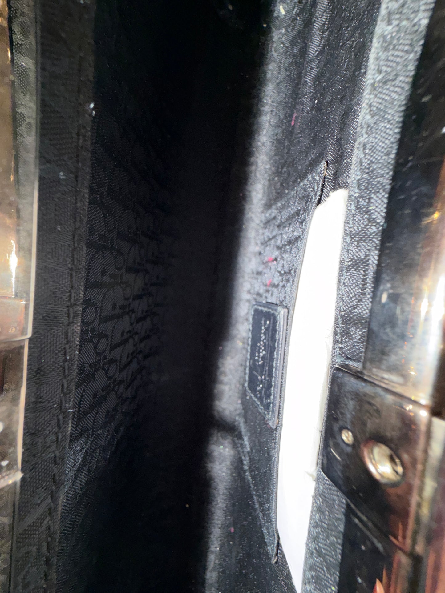 Christian Dior Black Patent Leather Bondage Shoulder Bag
