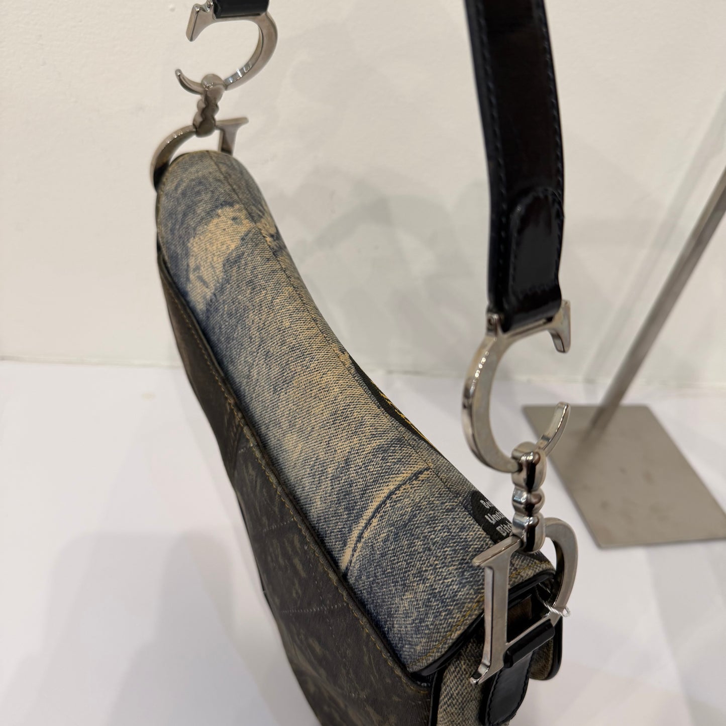 Christian Dior Denim Miss Diorella Saddle Bag
