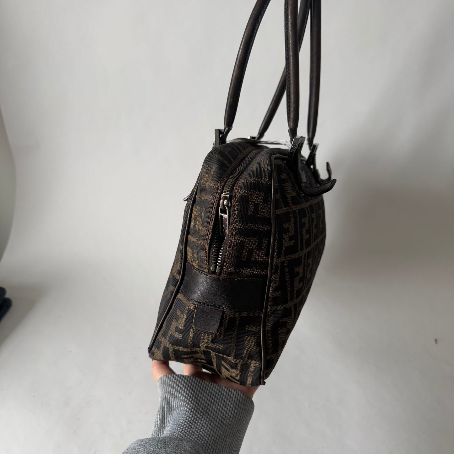 Fendi Brown Zucca Square Shoulder Bag