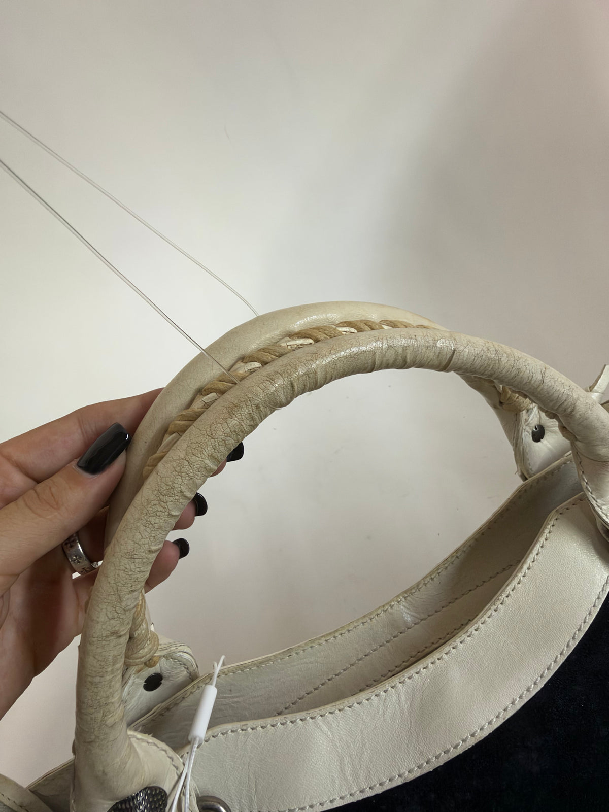 Balenciaga Black Suede & Ivory Leather City Bag