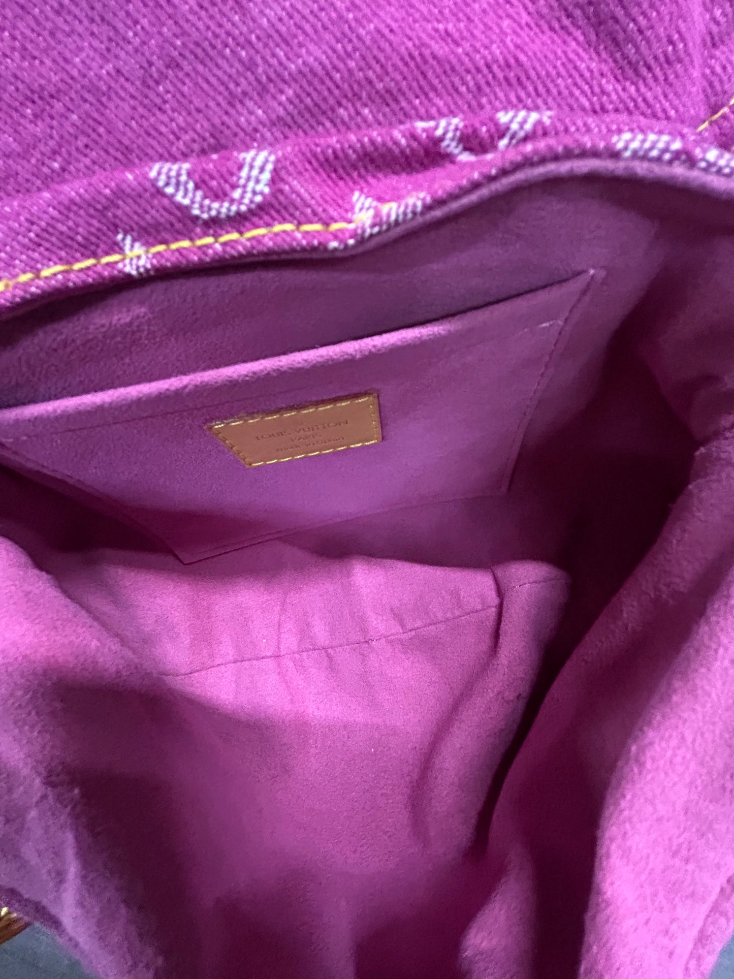 Louis Vuitton Pink Denim Pleaty Shoulder Bag