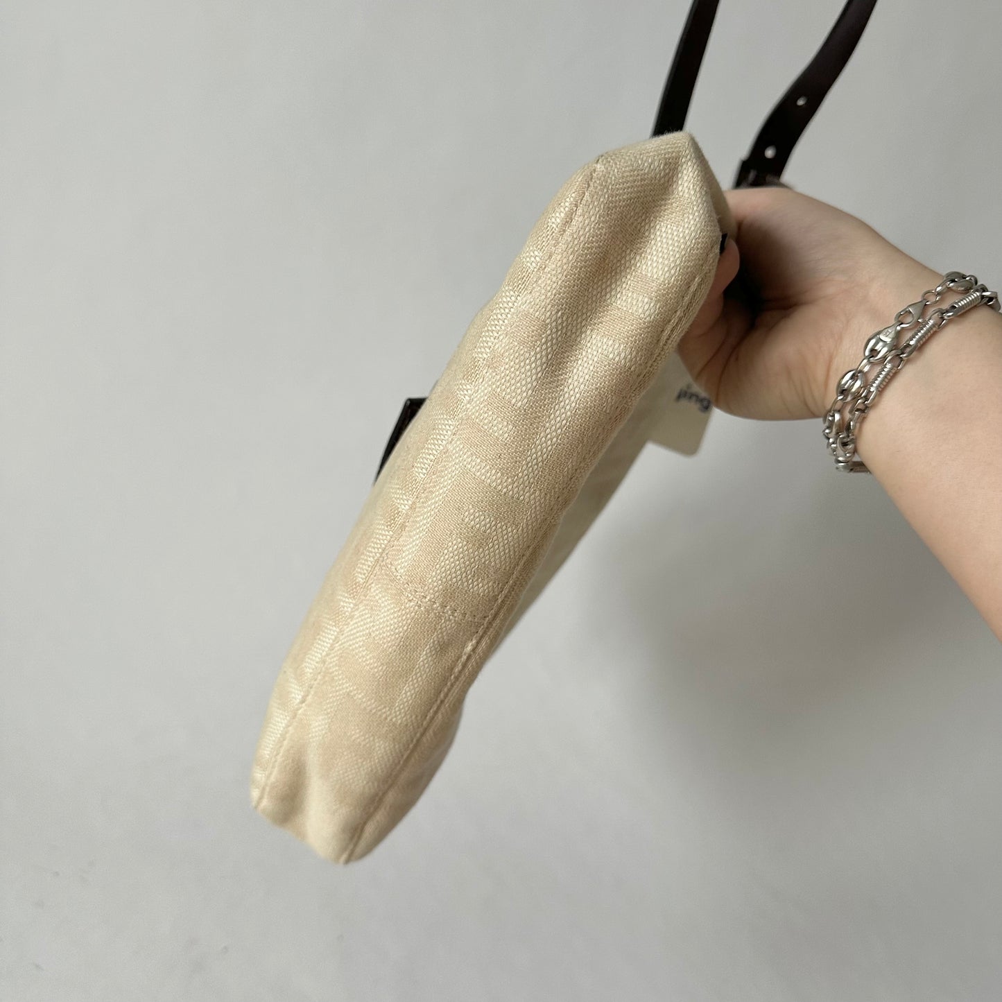 Fendi Squared Large Baguette Zucca Cream Monogram