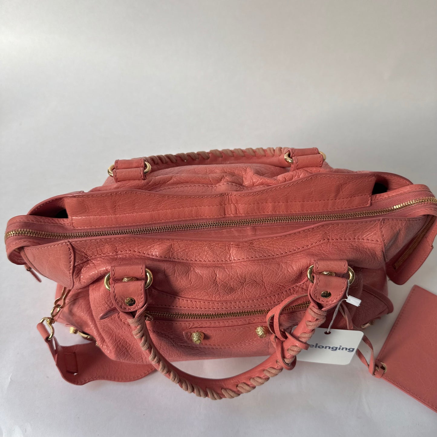 Balenciaga Coral Pink Leather Giant City Bag