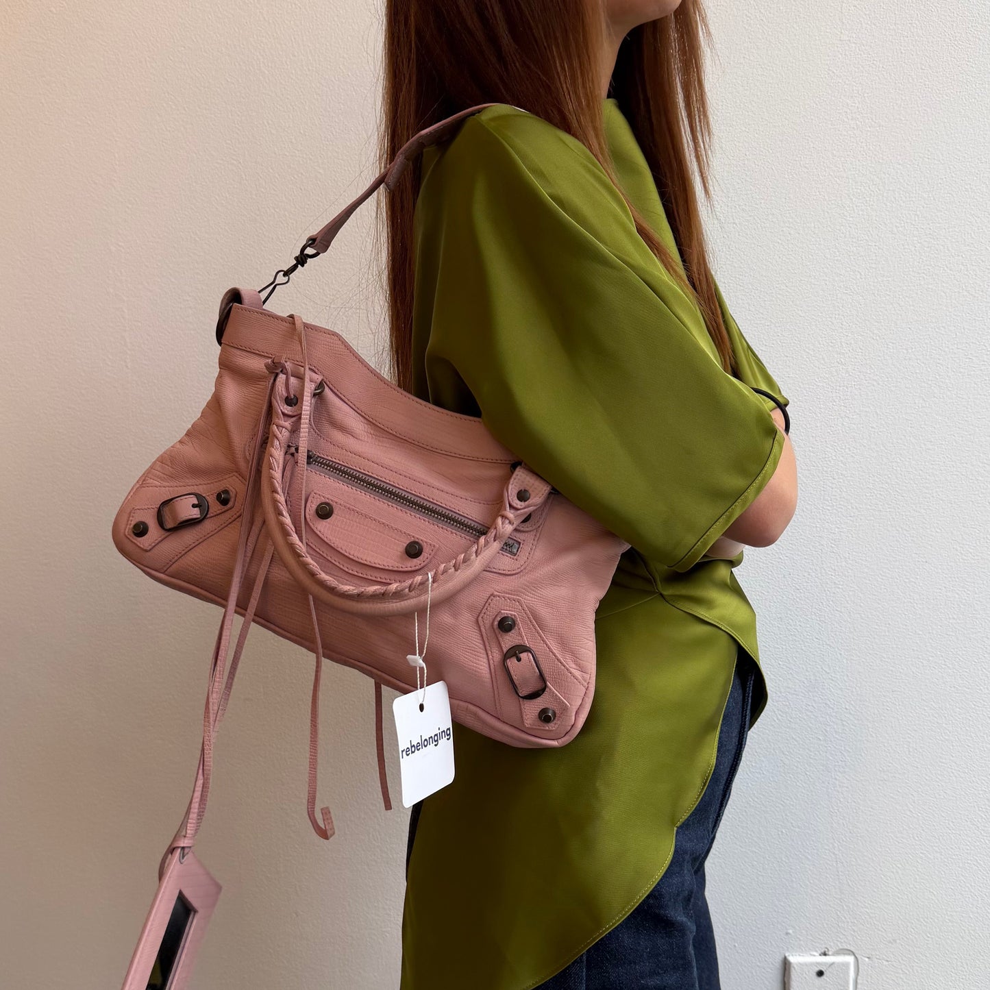 Balenciaga Pink Lizard First Class City Bag