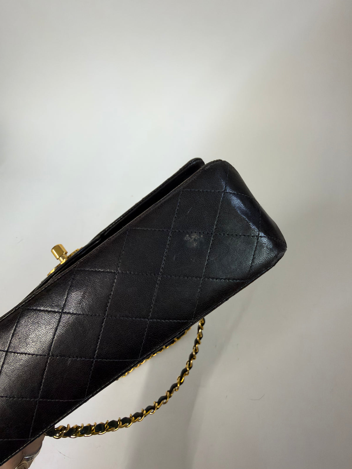 Chanel Dark Brown Lambskin Leather Quilted Matelasse Double Flap