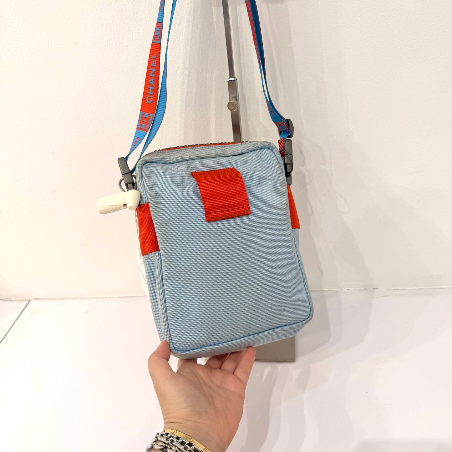 Chanel Red & Blue Nylon Sports Line Crossbody Bag