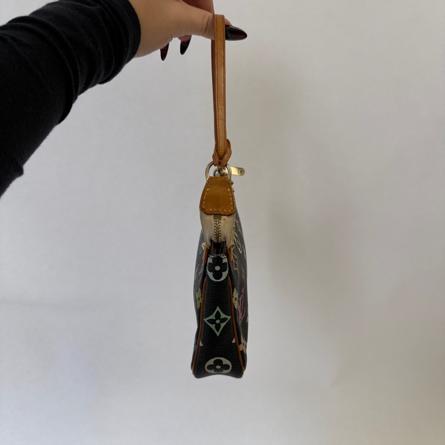 Louis Vuitton Black Multicolored Monogram Murakami Pochette