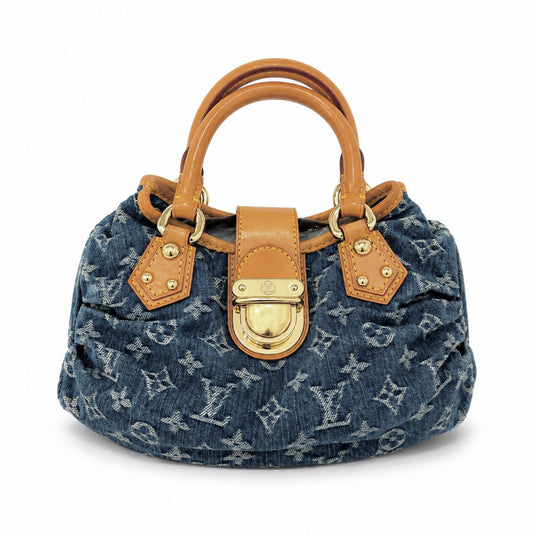Louis Vuitton Denim Monogram Pleaty Handbag