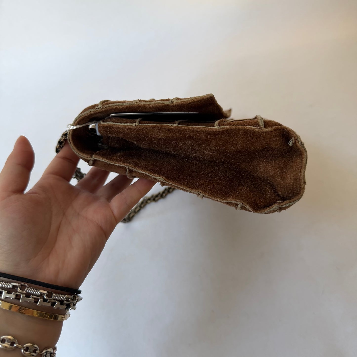 Chanel Brown 2.55 Suede Chocolate Bar Flap