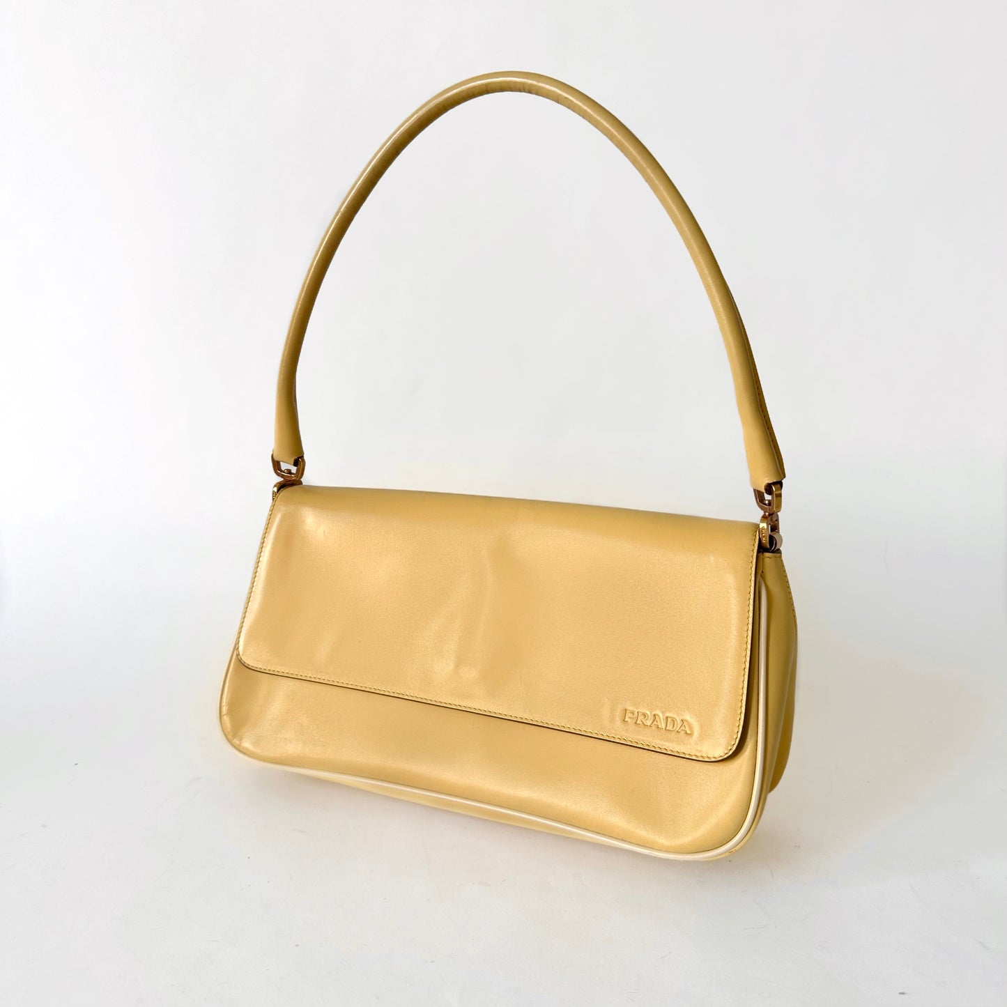 Prada Yellow Patent Leather Shoulder Bag