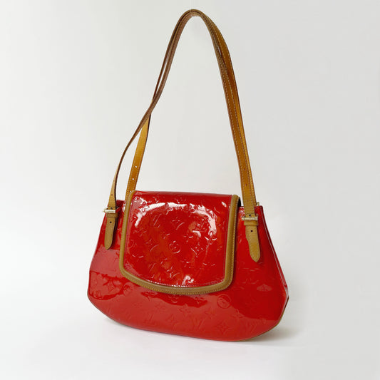 Louis Vuitton Red Vernis Biscayne Bay GM Bag Rouge
