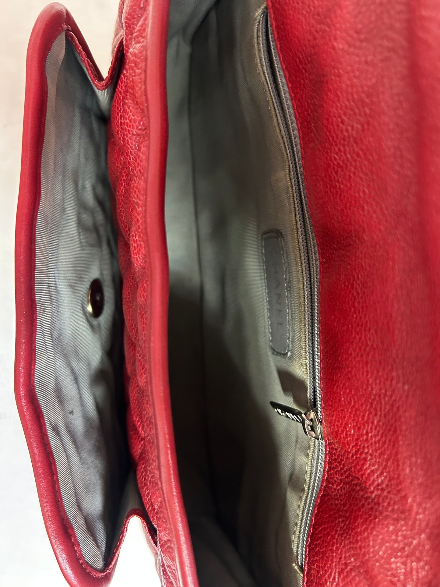 Chanel Red Caviar French Riviera Flap Bag