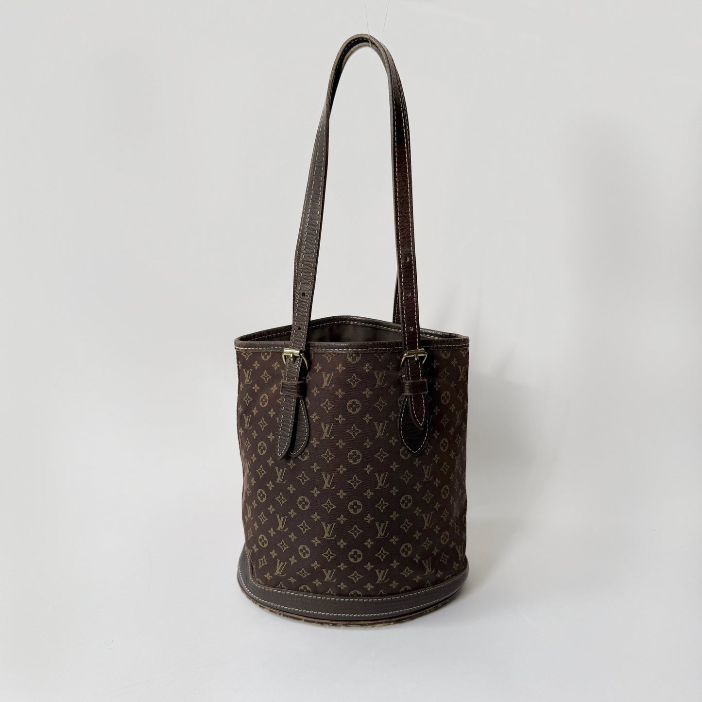 Louis Vuitton Brown Canvas Monogram Mini Lin Bucket PM Shoulder Bag