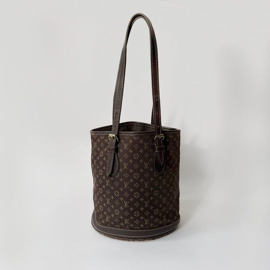 Louis Vuitton Brown Canvas Monogram Mini Lin Bucket PM Shoulder Bag