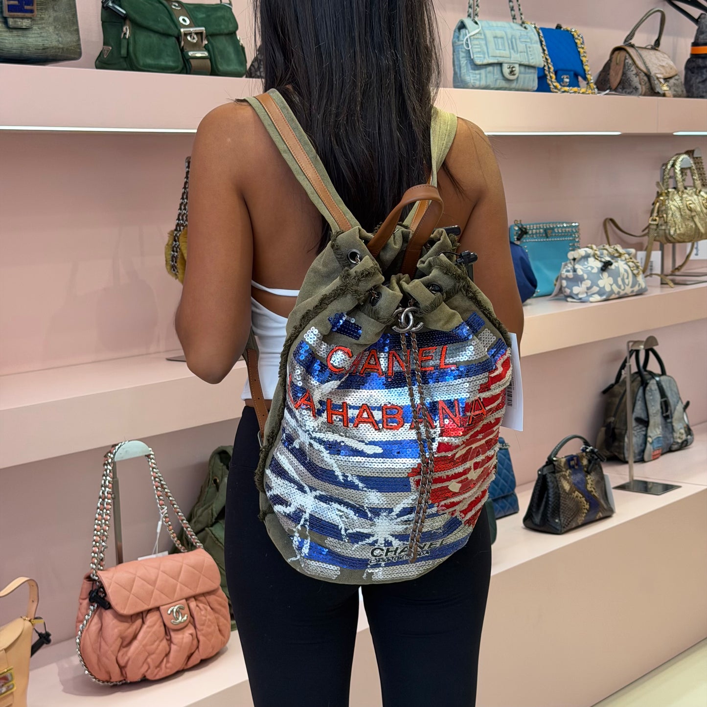 RARE Chanel 2017 Sequin Cubano Trip Backpack