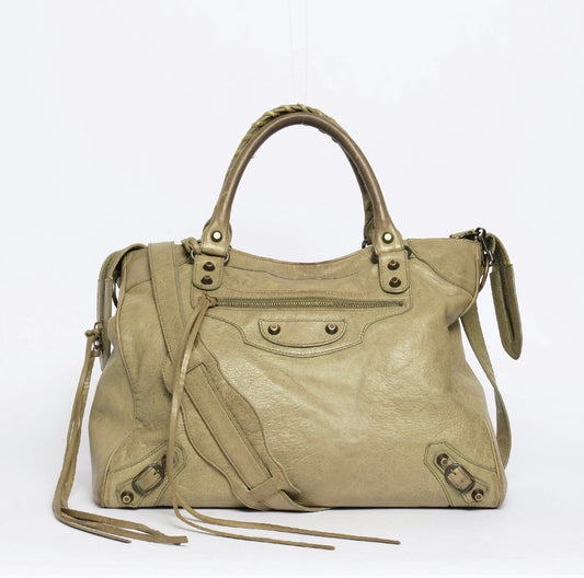 Balenciaga Matcha Green Leather "Velo" City Bag
