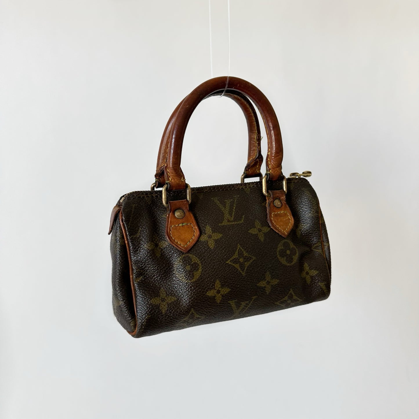 Louis Vuitton Vintage Brown Classic Monogram Mini Nano Speedy
