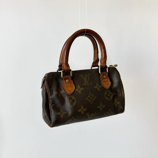 Louis Vuitton Vintage Brown Classic Monogram Mini Nano Speedy