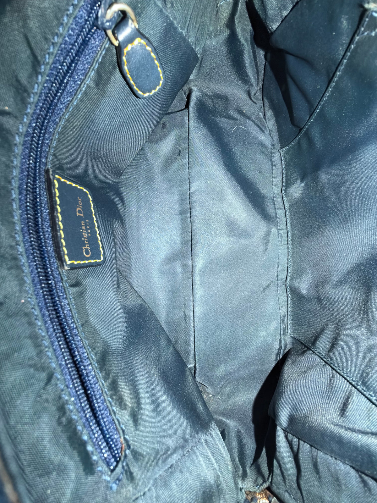 Christian Dior Navy Canvas Trotter Monogram Mini Double Saddle Bowler