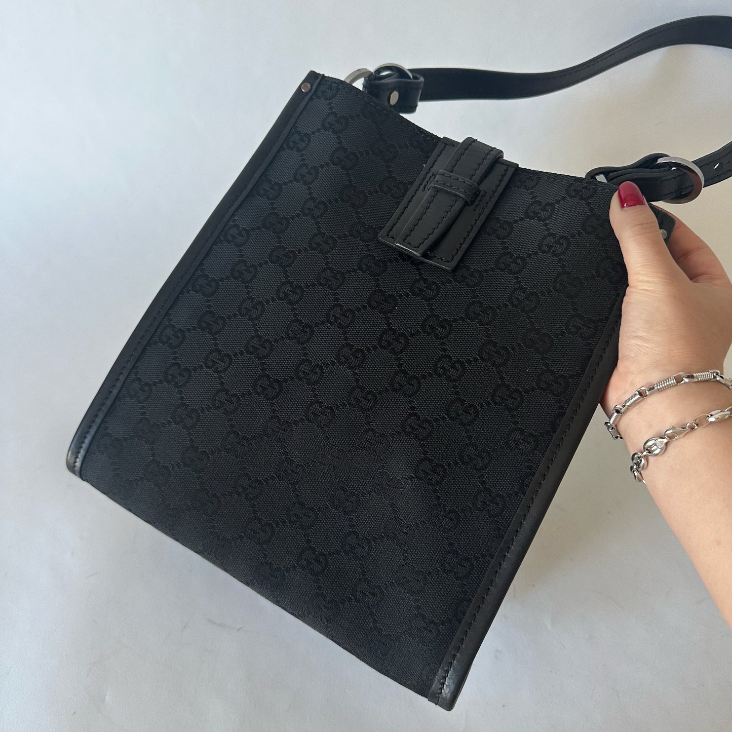 Gucci Black Canvas Shoulder Bag