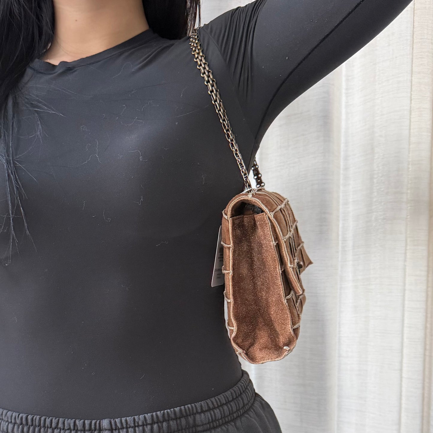 Chanel Brown 2.55 Suede Chocolate Bar Flap