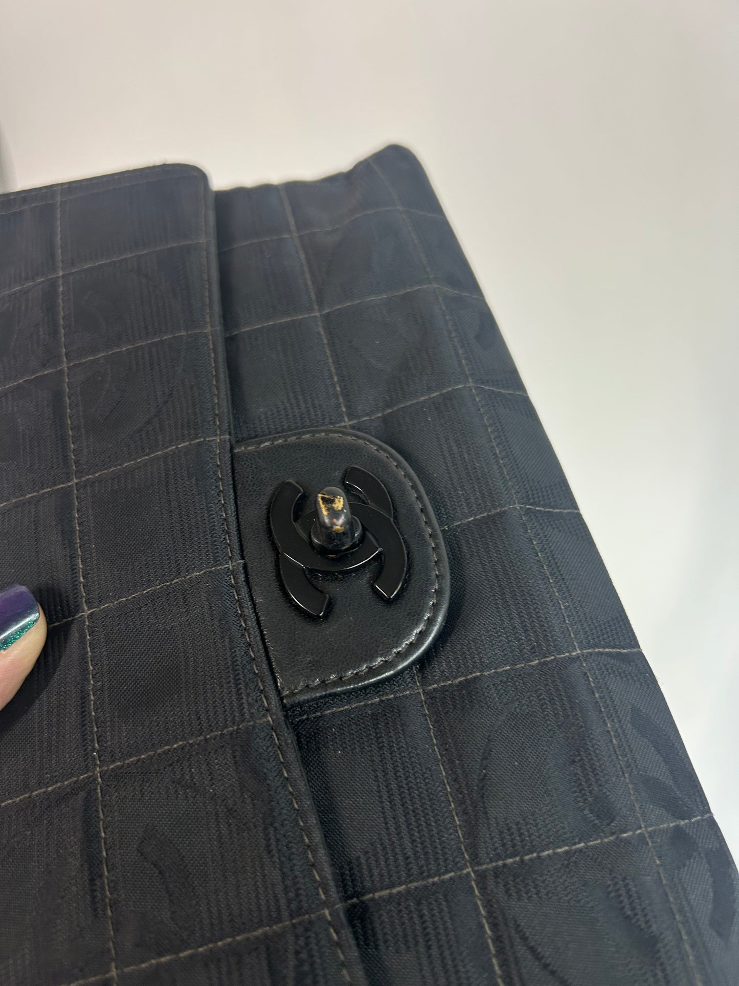 Chanel Black Travel Line Nylon Flap