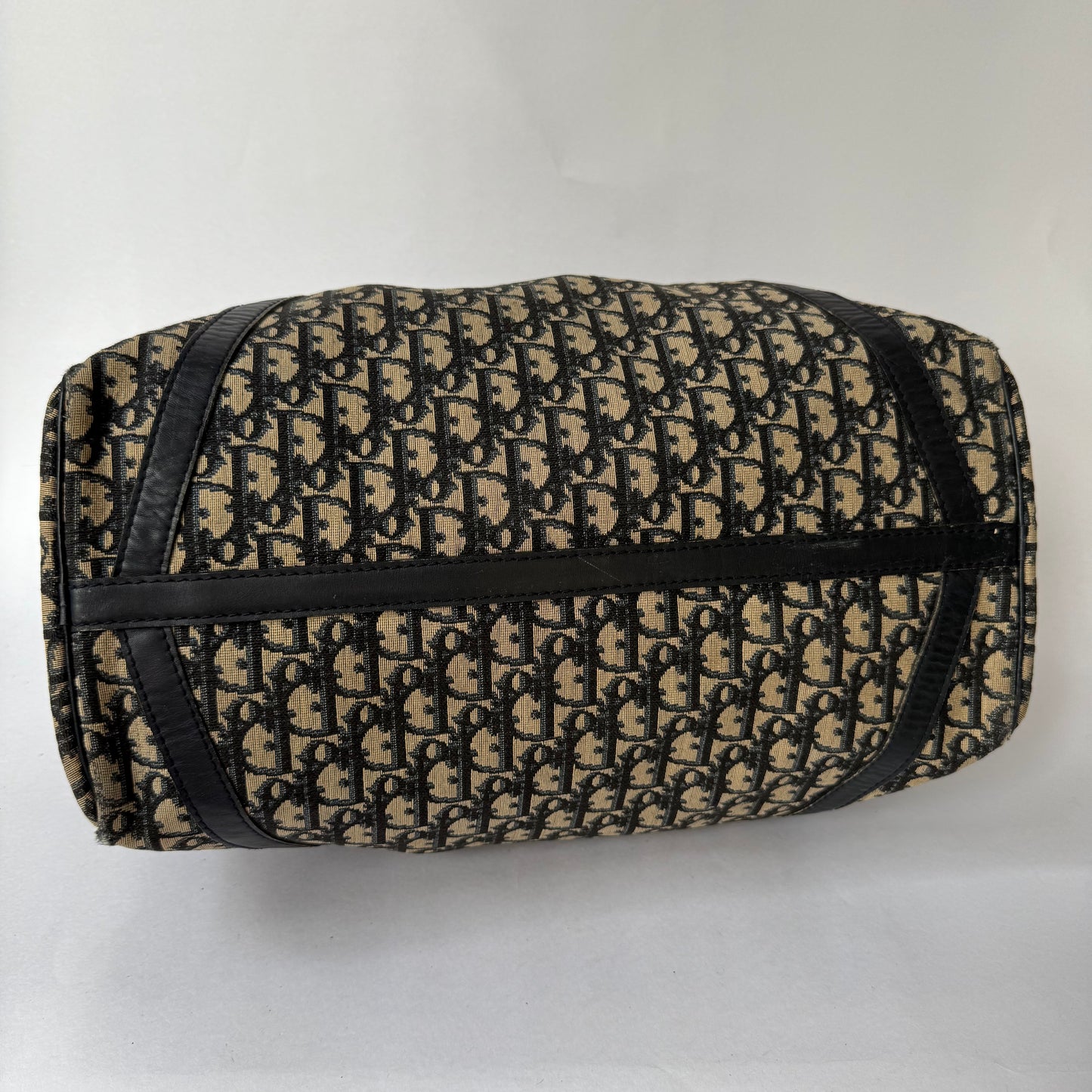 Christian Dior Navy Trotter Large Weekender Boston Bag