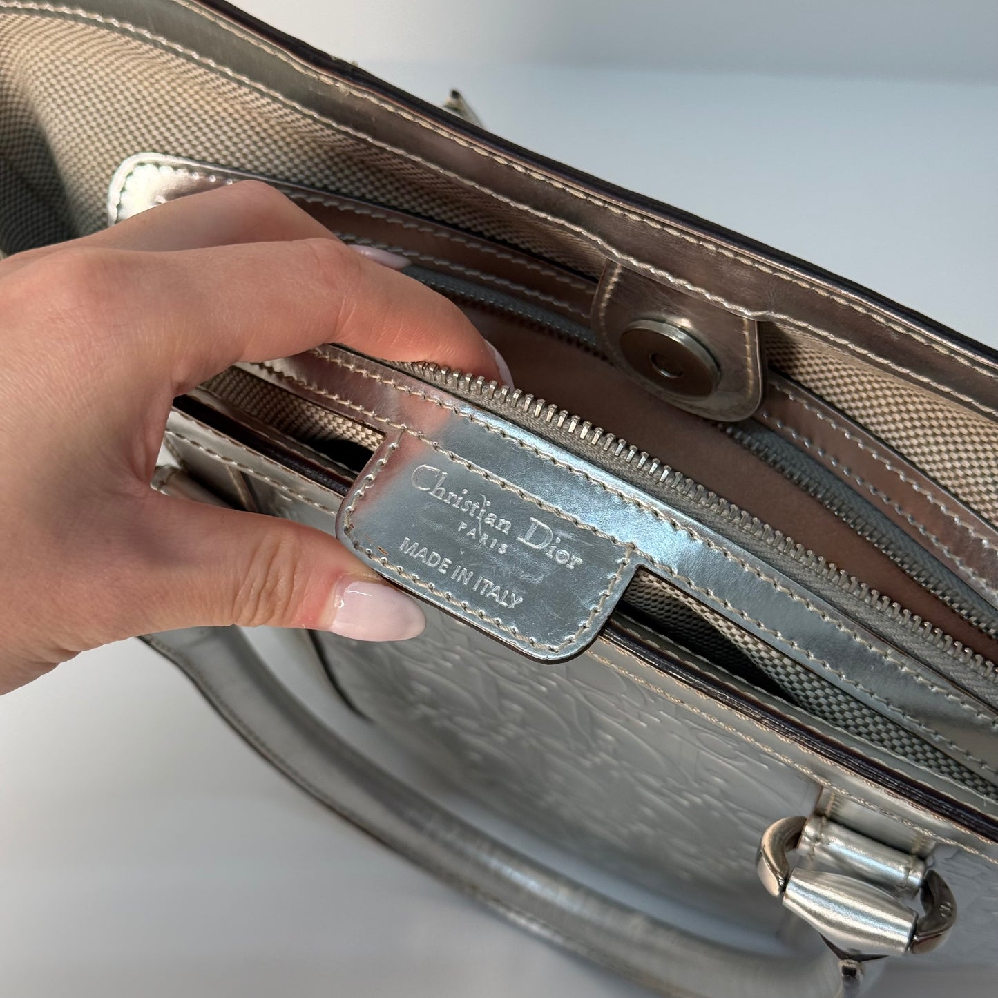 Christian Dior Metallic Oblique Tote Bag
