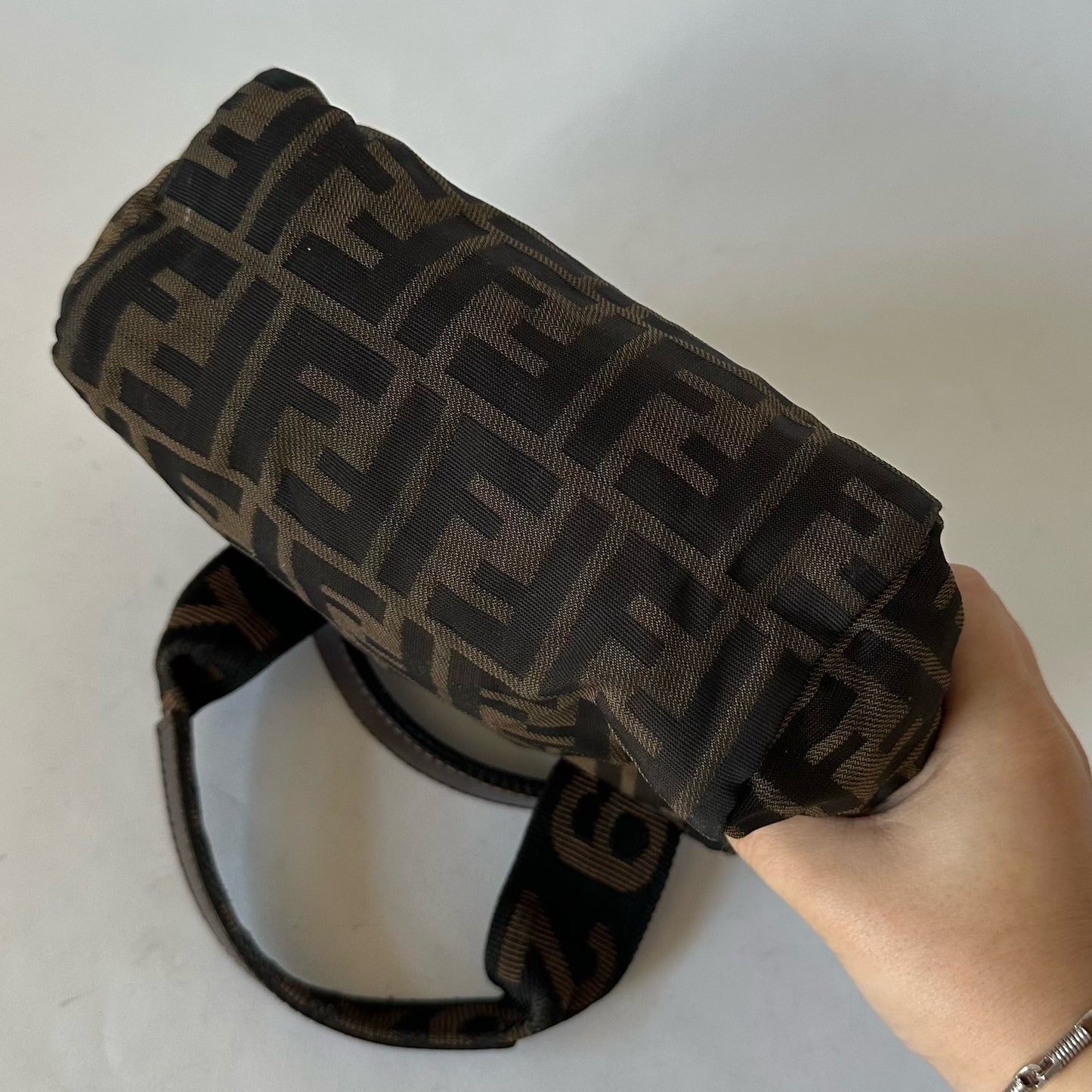 Fendi Brown Zucca Monogram Mini Top Handle Tote