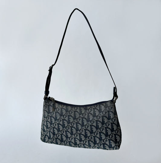 Christian Dior Navy Trotter Monogram Shoulder Bag