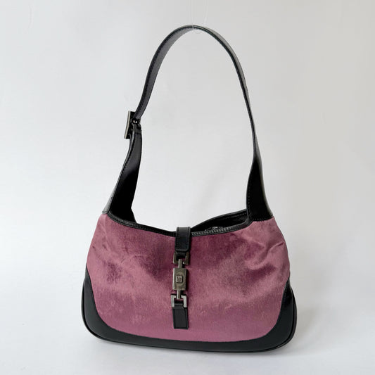 Gucci Pink Velour Small Jackie Shoulder Bag