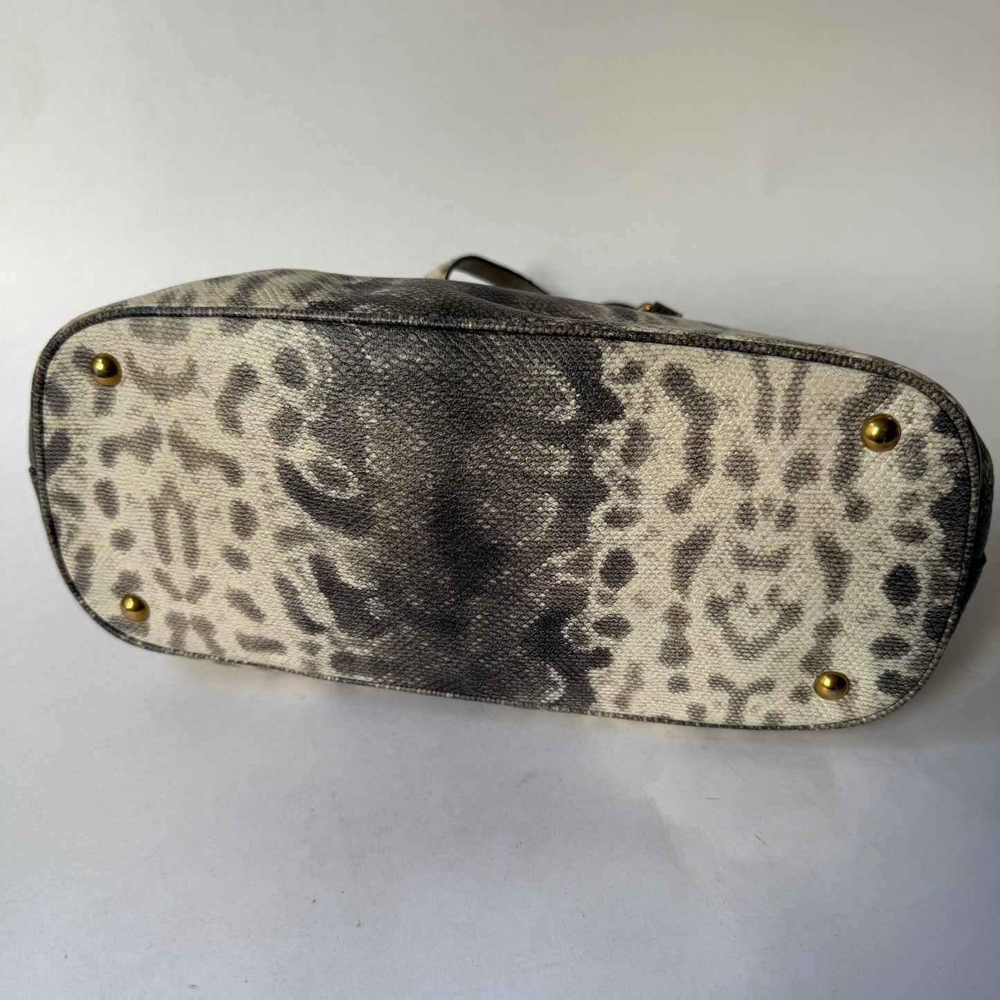 Gucci Gray Multicolored Python Horsebit Shoulder Bag