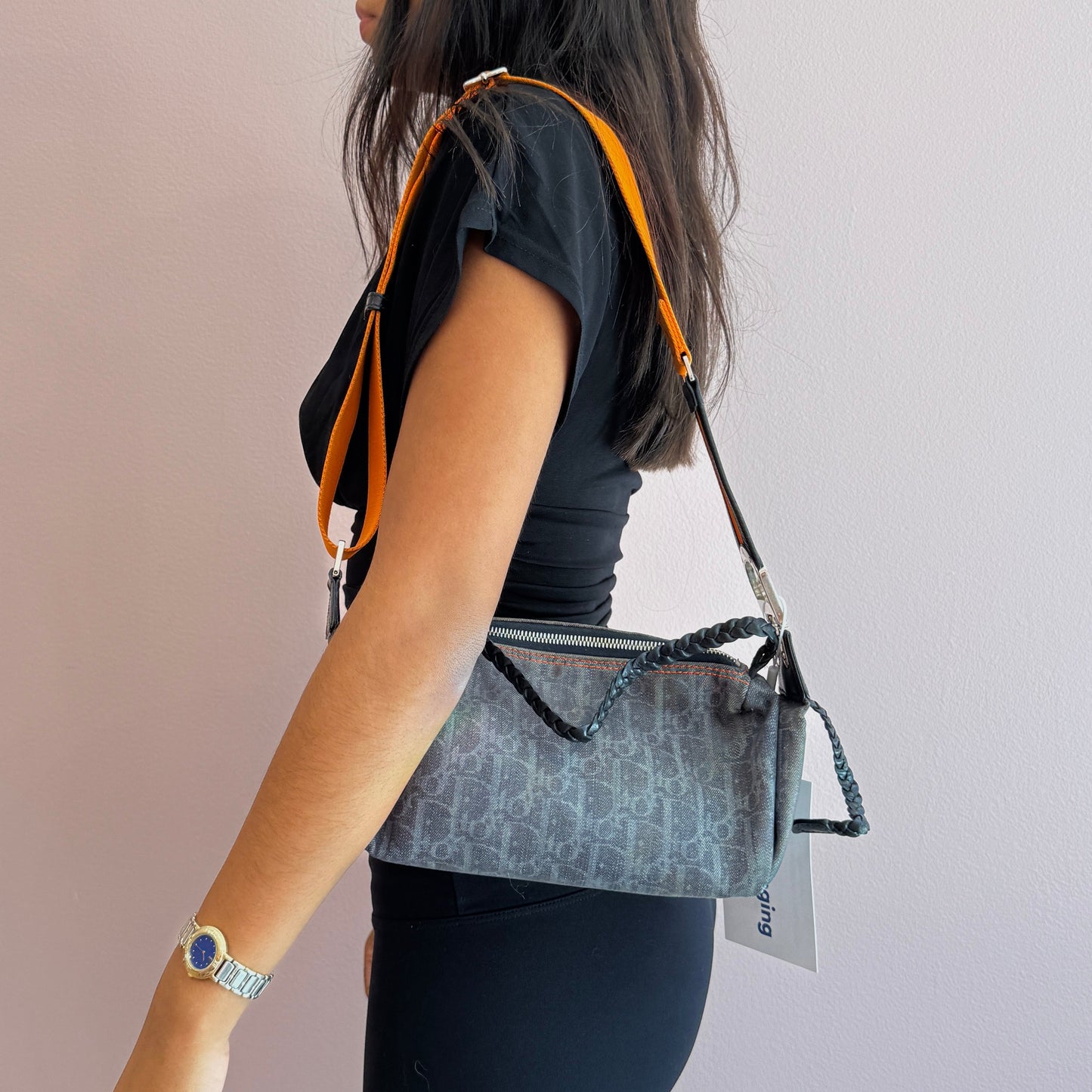 Christian Dior Flight Canvas Pochette Shoulder Bag
