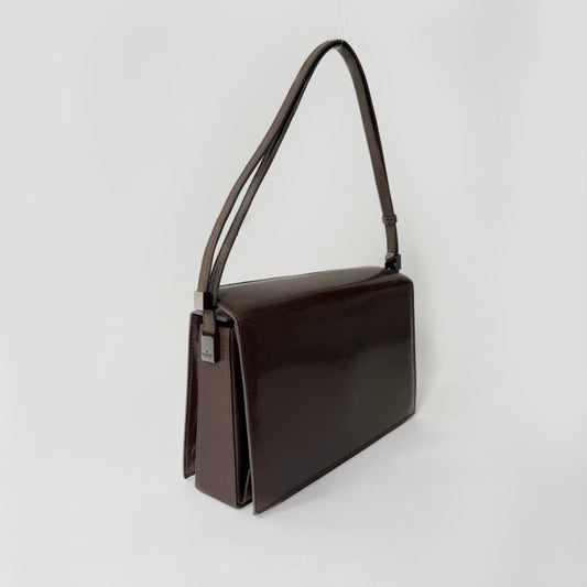 Gucci Brown Leather Pochette Bag