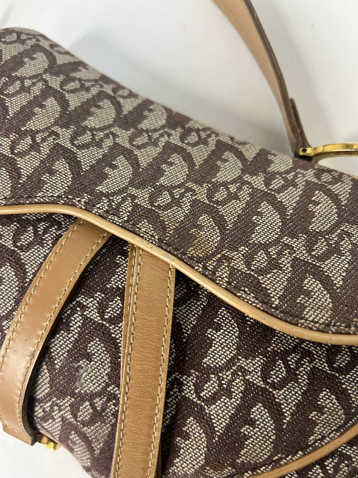 Christian Dior Love Brown Monogram Double Saddle