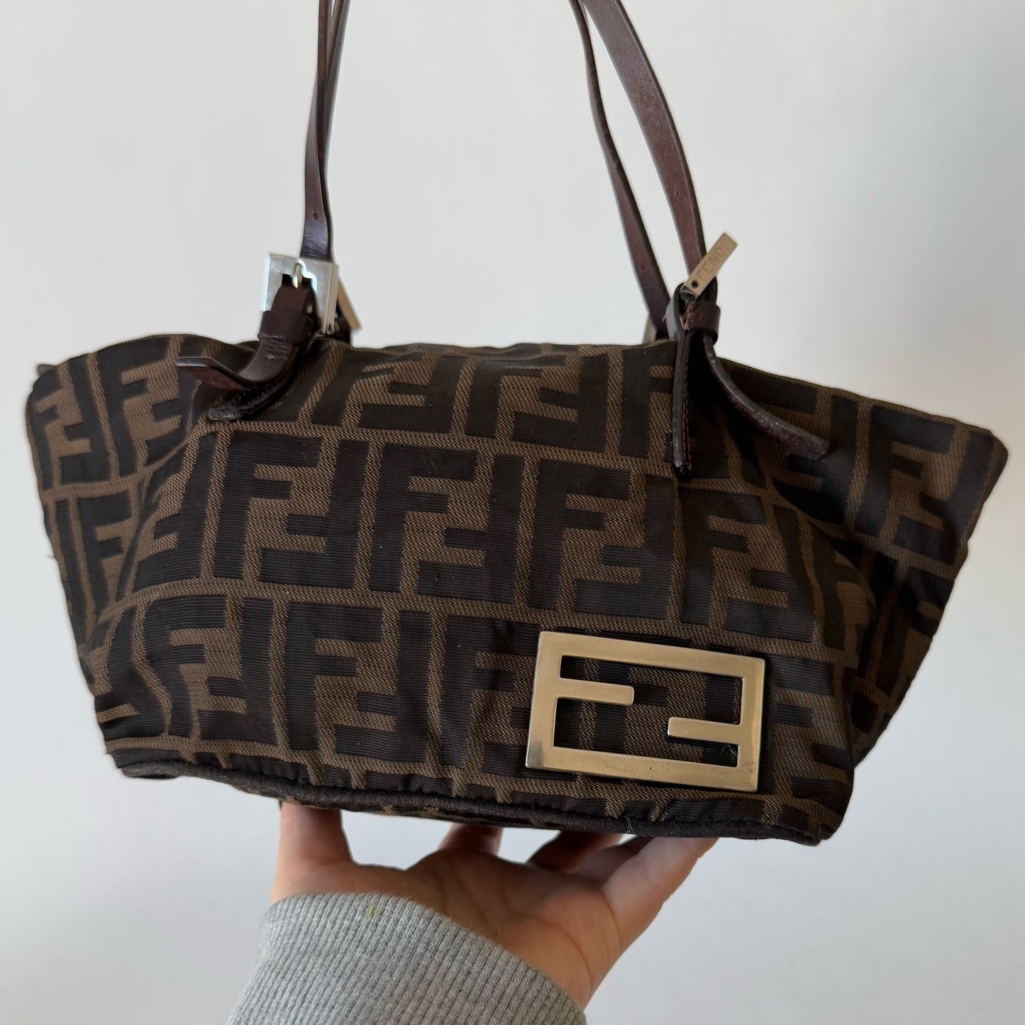 Fendi Brown Zucca Small Tote Bag