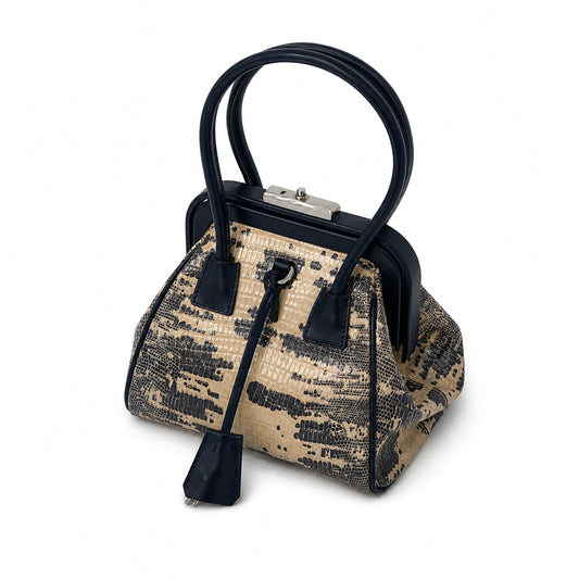 Prada Multicolored Lizard Leather Petite Shoulder Bag