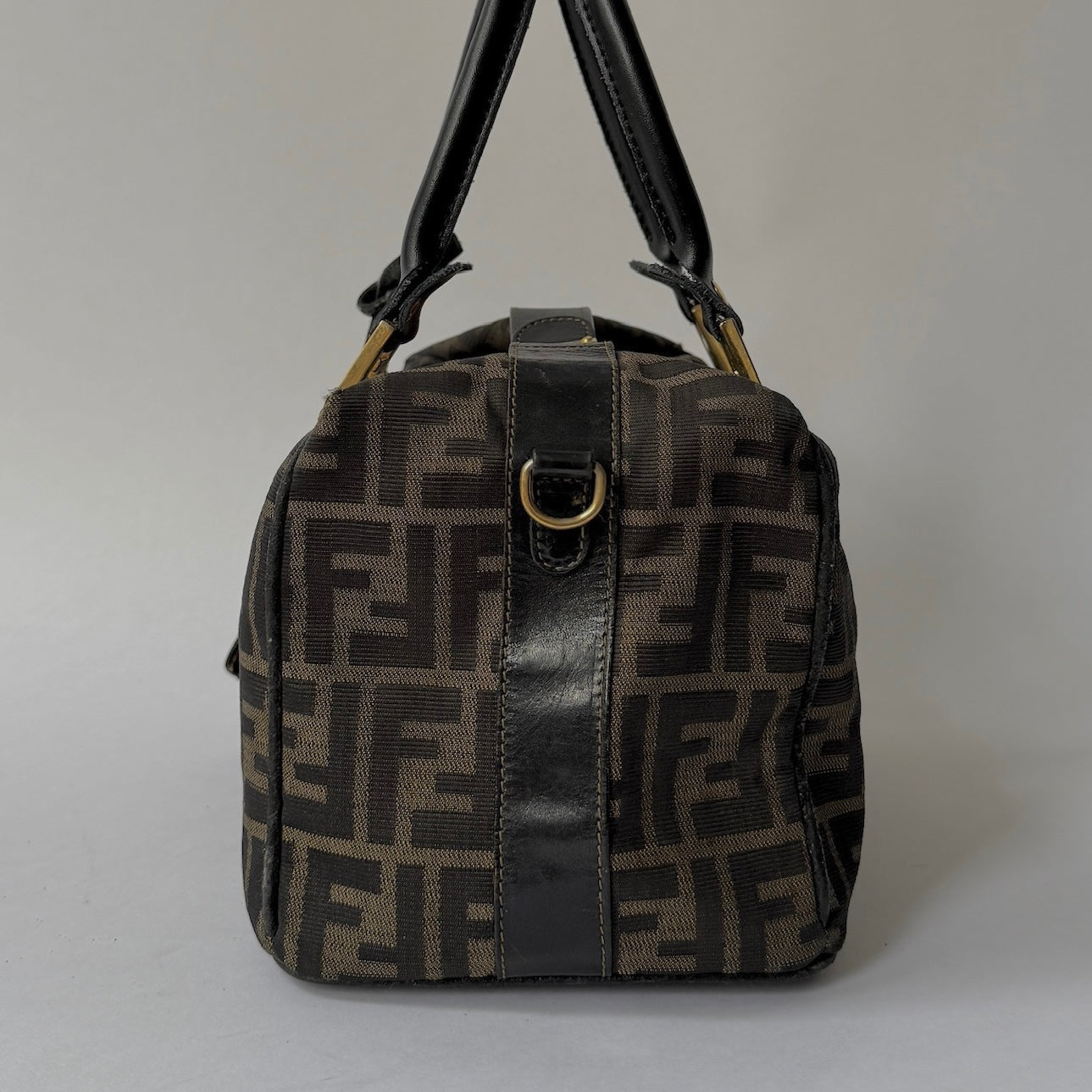 Fendi Brown Zucca Canvas Clip Top Tote Bag