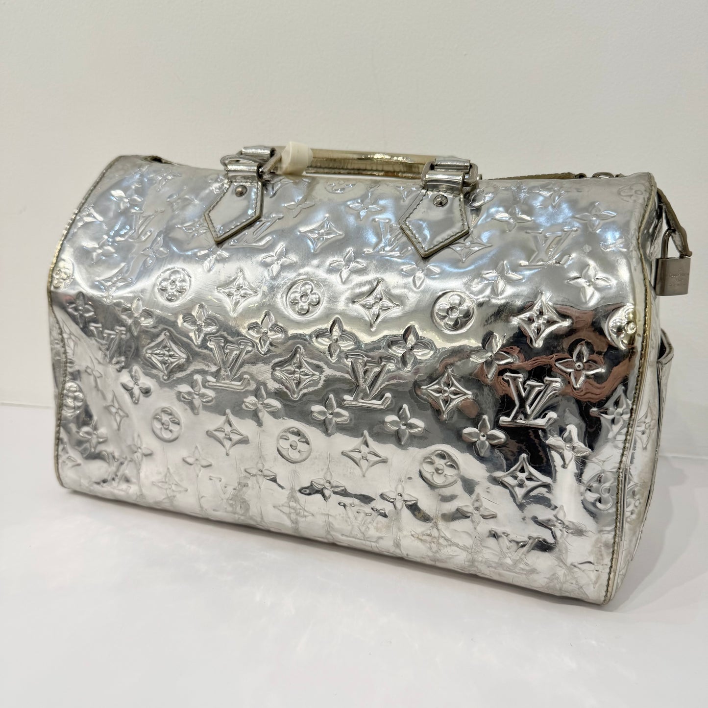 Louis Vuitton Mirror Silver Speedy 35 Boston Bag