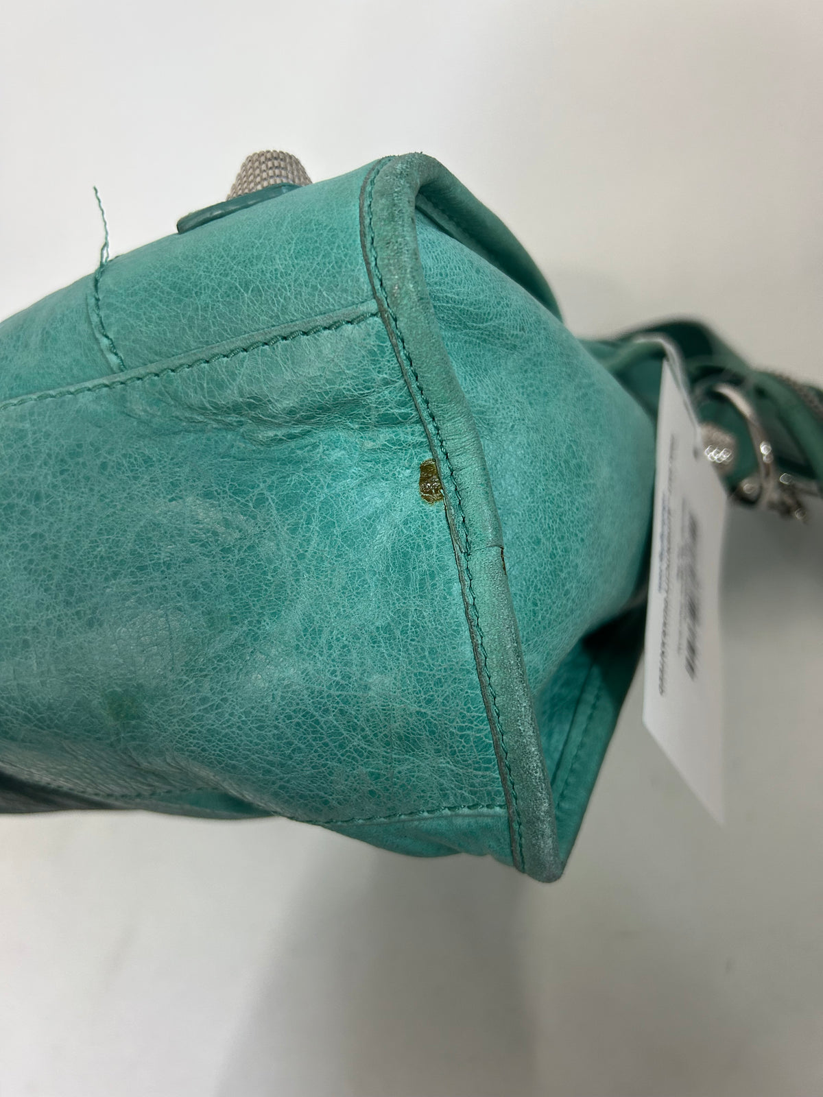 Balenciaga Teal Leather Giant SHW City Bag