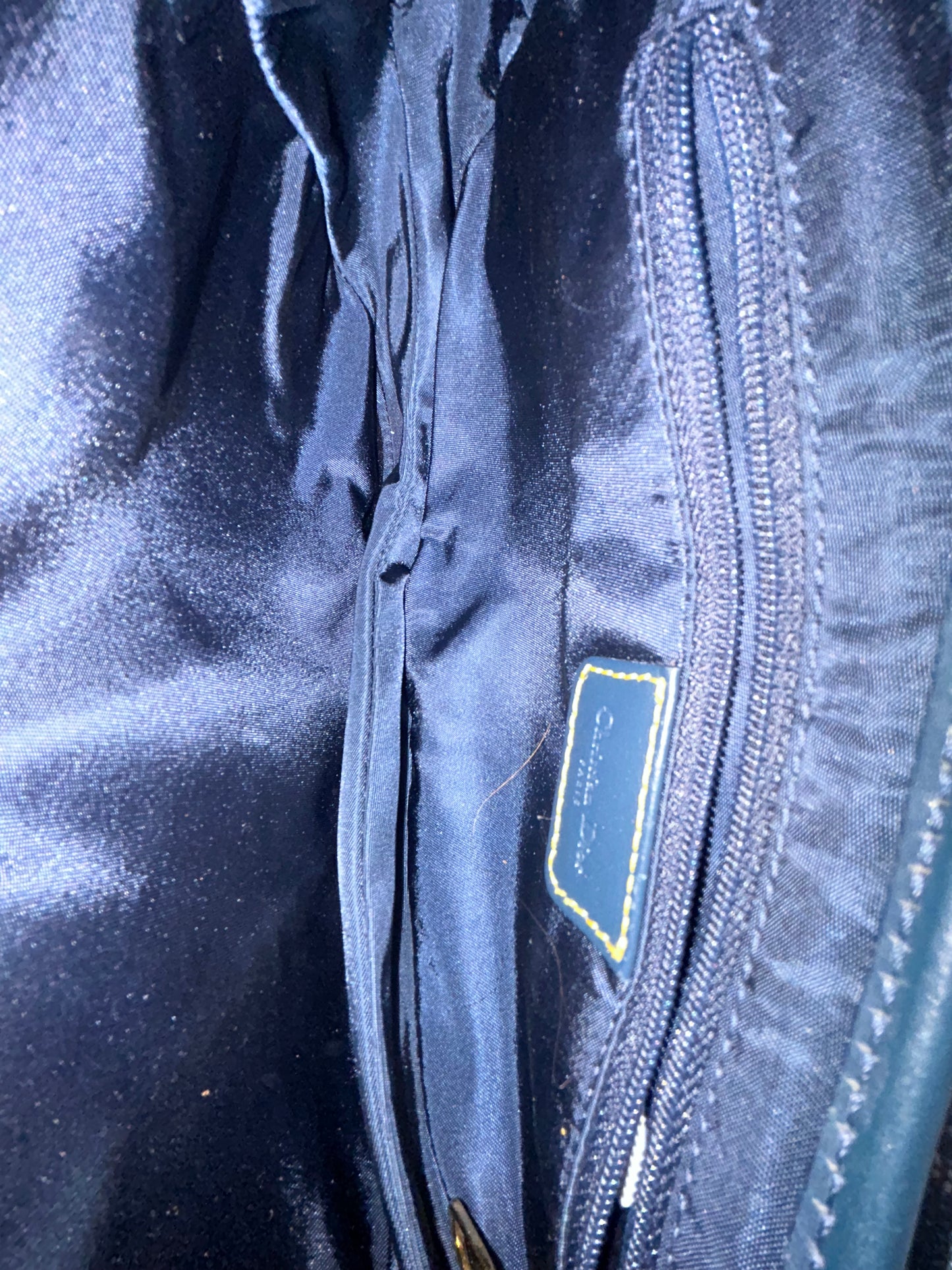 Christian Dior Navy Canvas Trotter Monogram Saddle Shoulder Bag