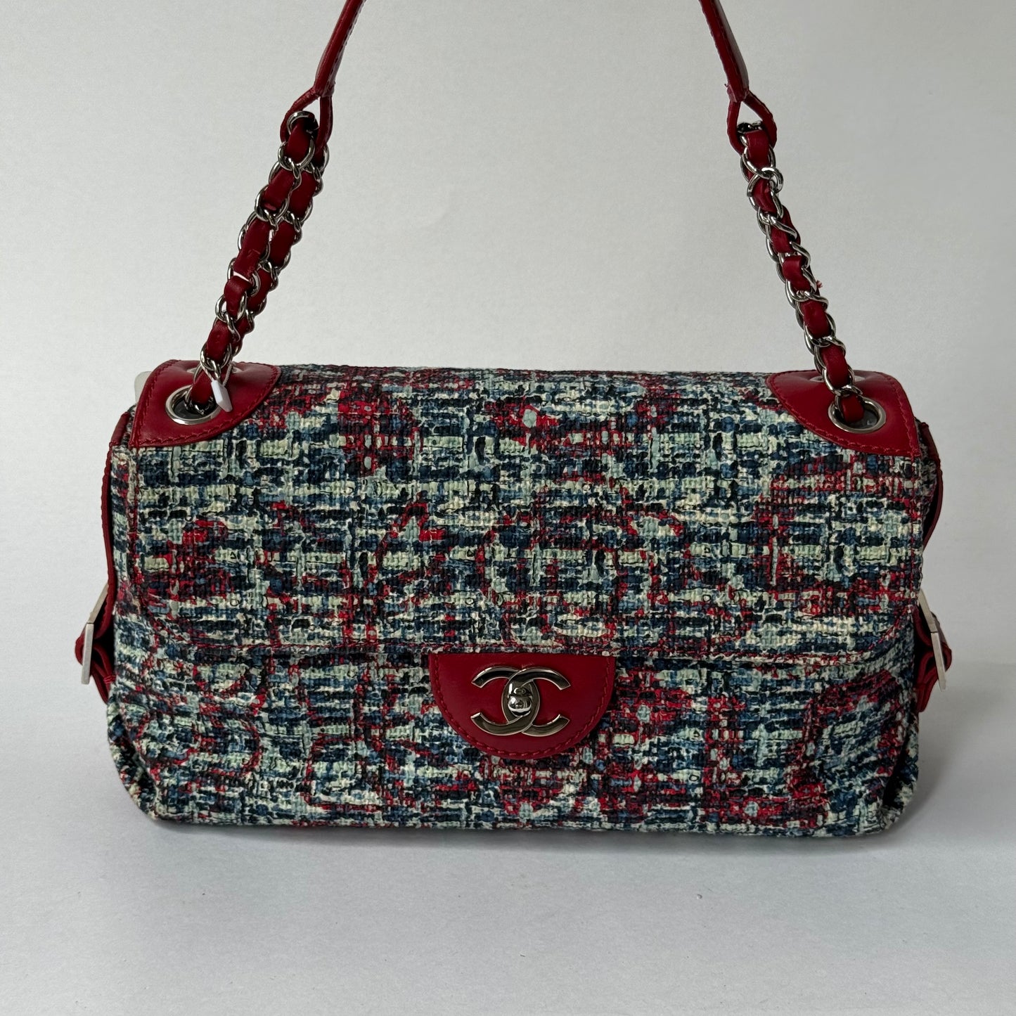 Chanel Multicolored Tweed Flap Shoulder Bag