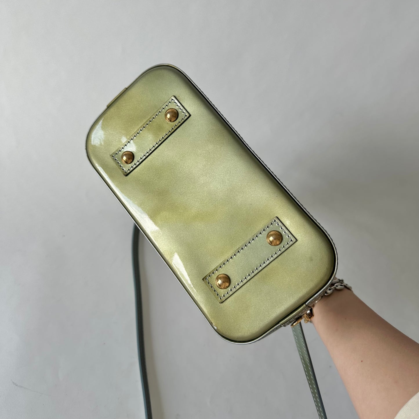 Louis Vuitton Green Vert Vernis Monogram Alma BB