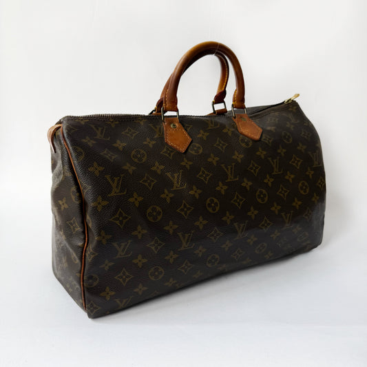 Louis Vuitton Classic Monogram Large Speedy 40 Boston Bag
