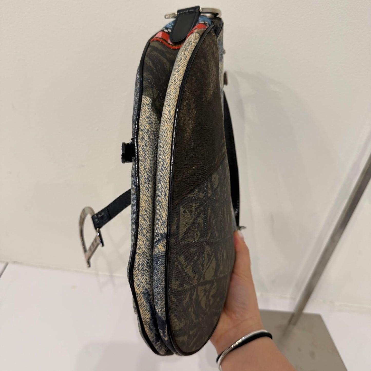 Christian Dior Denim Miss Diorella Saddle Bag