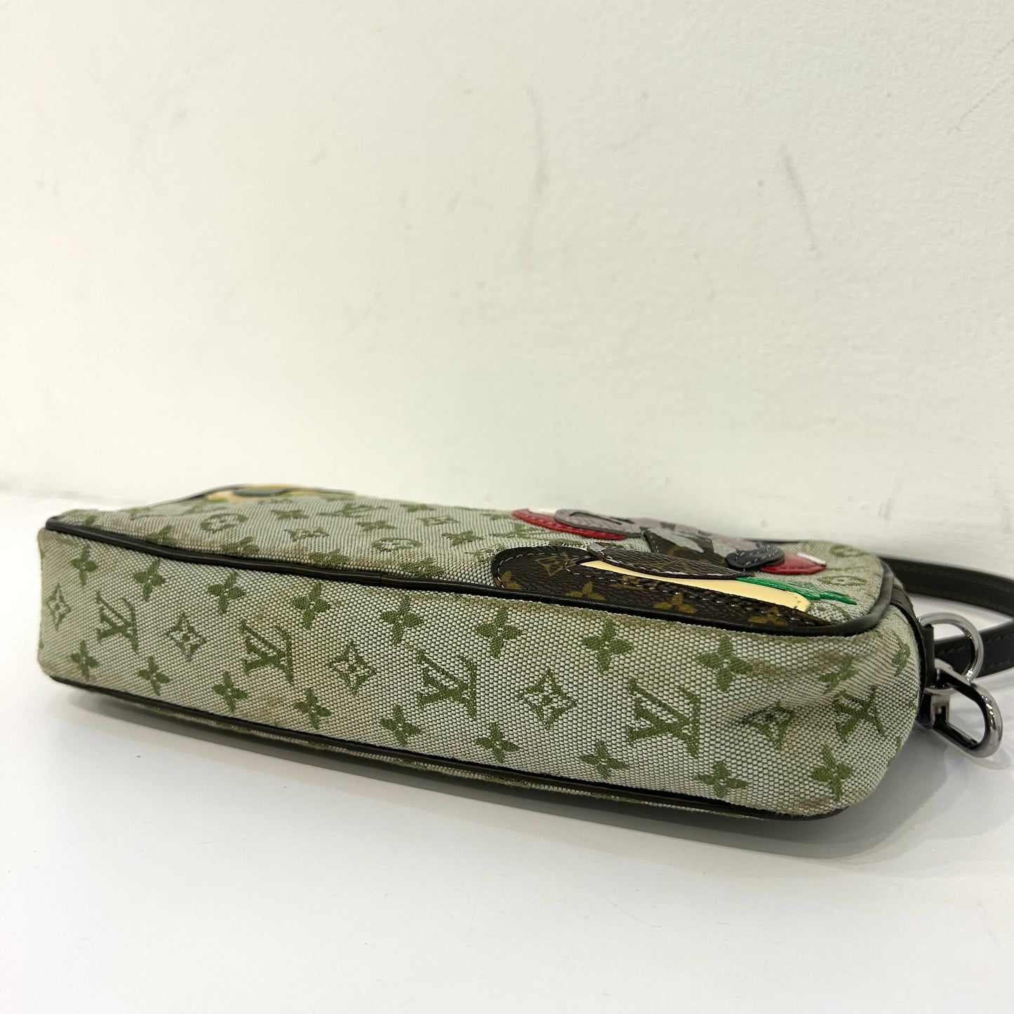 Louis Vuitton Green Denim Monogram Conte De Fees Minilin Mushroom Pochette