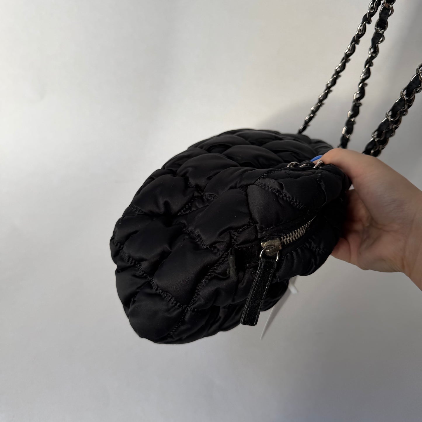 Chanel Black Bubble Quilted Shoulder Bag