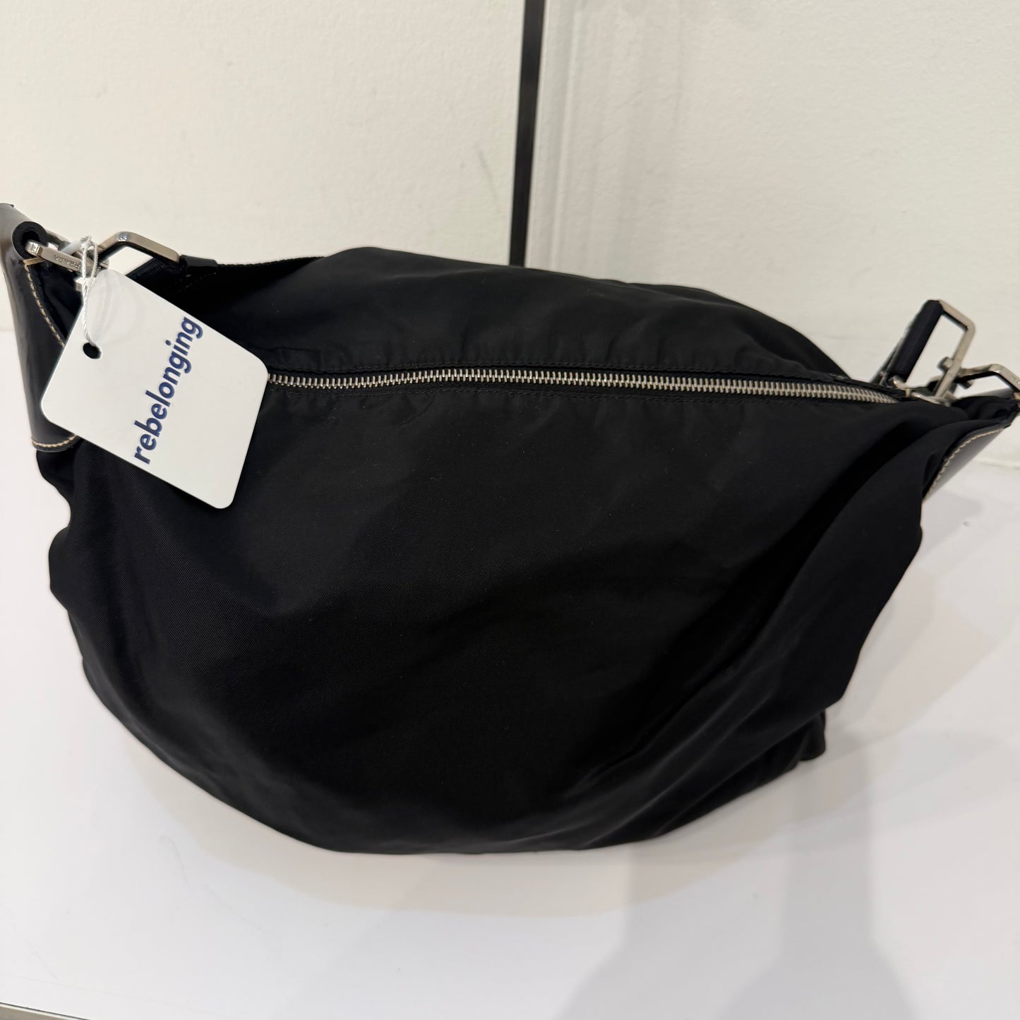 Prada Black Nylon Large Hobo Shoulder Bag